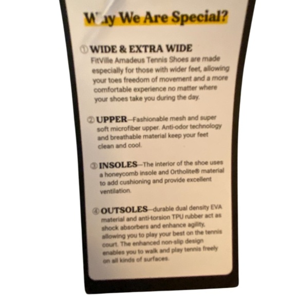 Fitville Sneakers women's US 8 wide Court Tennis Amadeus - Picture 7 of 7